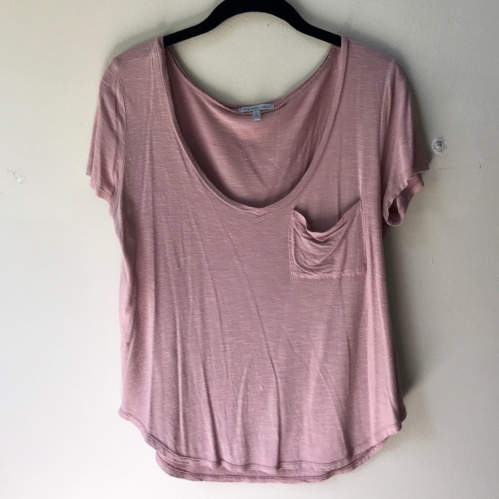 Charlotte Russe V-neck Short Sleeve Shirt